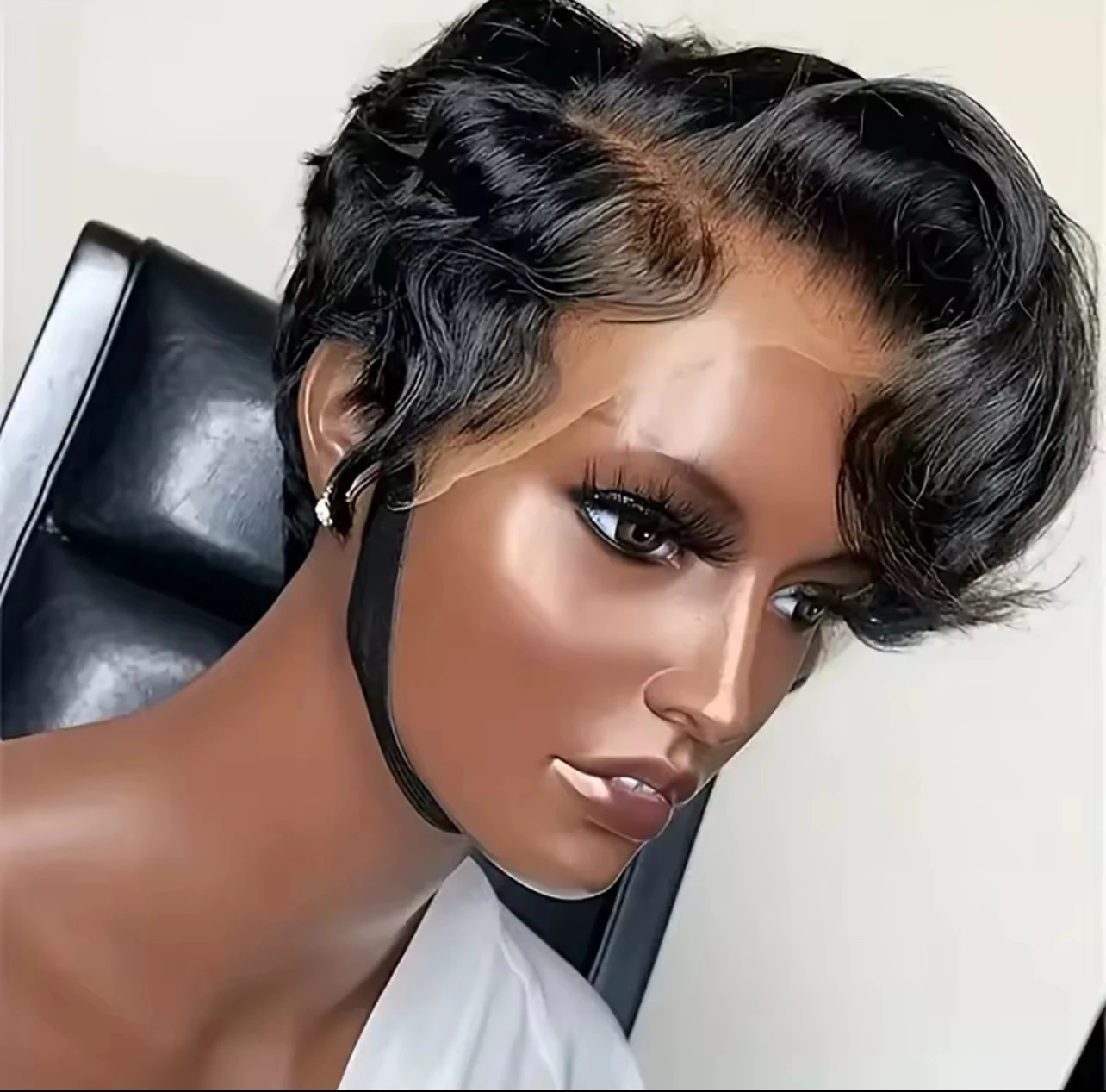 Brazilian Black 13x4 Frontal Bob Wig 8 Inches